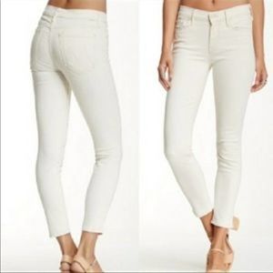 MOTHER | The Looker Bump in the Night Off White Mid Rise Stretch Skinny Jeans 28